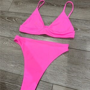 Vibrant Pink High Waisted Bikini Set